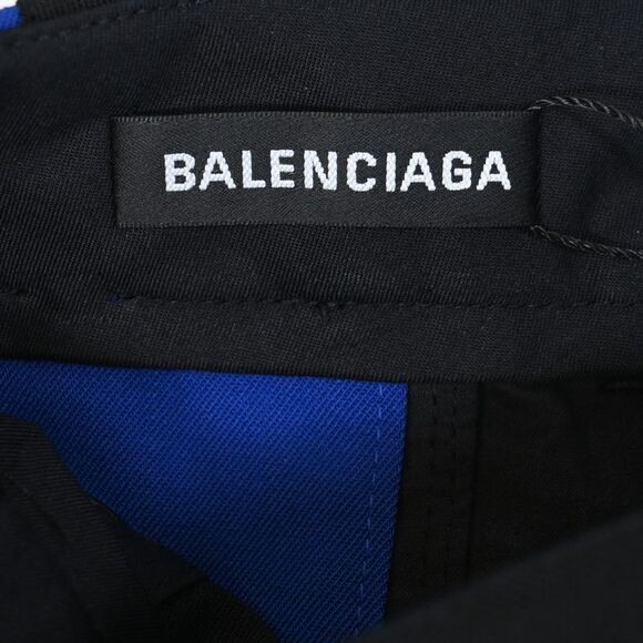 Balenciaga Striped Twill Trousers in Black Cotton